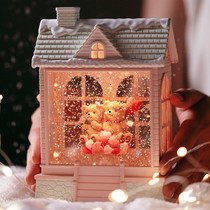 Valentines Day Music Box Girl Birthday Gift Automatically Snow Eight-Oct Crystal Box Childrens Girl Fitting Night Light