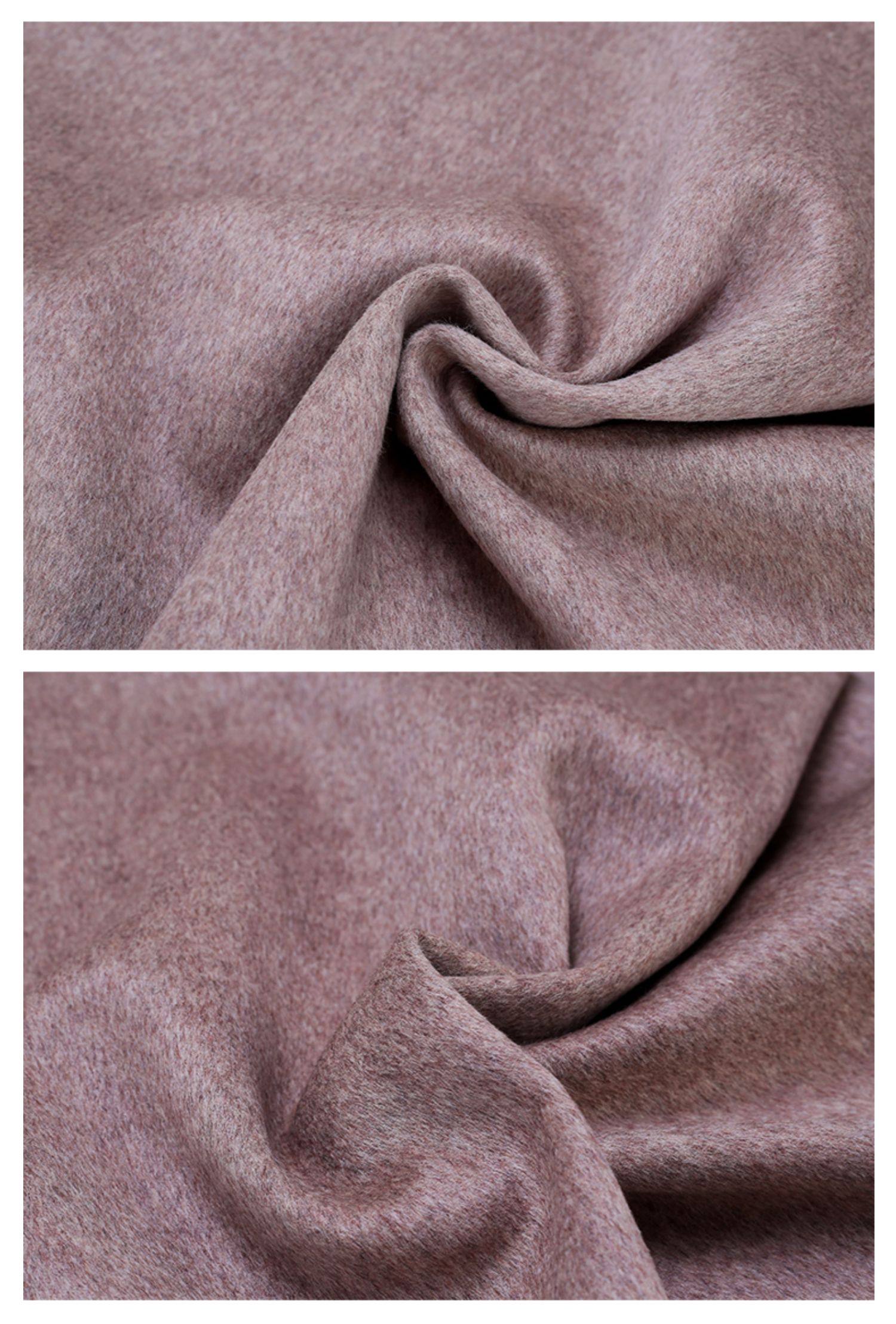 澳毛高端顺毛加厚双面全羊毛羊绒面料呢子大衣双面呢绒布布料