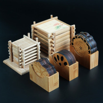 Bamboo coasters Tea cup mats Tea ceremony bamboo mats Creative heat insulation and anti-scalding mats Japanese Kung Fu tea accessories Tea tray set