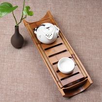 Tea tray Bamboo water storage Simple household Kung Fu tea accessories Embedded cup holder Feng tea tray natural