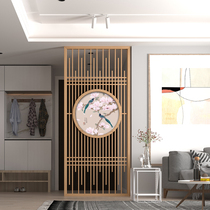 New Chinese style screen partition wall living room household entrance porch fence occlusion decoration landscape solid wood seat screen customization