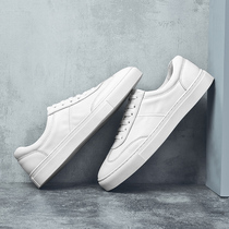 2022 New small white shoes mens shoes spring soft face cow leather plate shoes genuine leather Korean version Trend 100 lap casual leather shoes