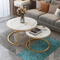 Modern minimalist marble tea table Nordic style small sofa side table living room tea table tea table Internet-famous light luxury