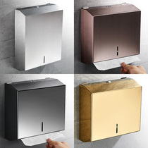 304 stainless steel toilet paper box Wall-mounted hotel toilet toilet waterproof rectangular toilet paper suction paper towel rack box