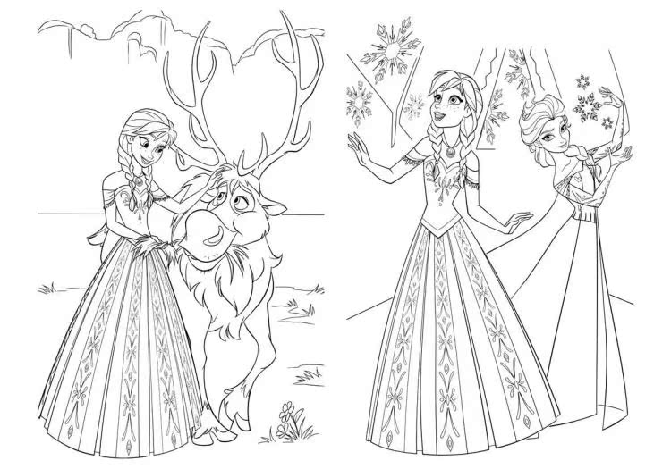 冰雪奇缘公主涂色画_冰雪奇缘艾莎公主画画_冰雪奇缘涂色画_冰雪奇缘公主