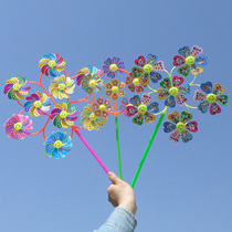 Six Wheels Nine Wheels Big Three Cartoon Runner Windmill Childrens Toy Manufacturer Direct Marketing Combined Color Wind Turned Kite