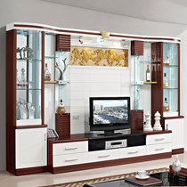 Modern minimal overall combination of multi-function TV cabinet Background wall cabinet Chinese furniture film and television wall cabinet