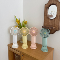 Po-Han Feng ins Cute Solid Color Flower Fan Mobile Phone Holder Girl Charging Handheld Desktop Portable
