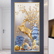 Rich deer Diamond painting 2020 new living room full of diamond stick cross stitch vertical porch 2021 masonry stickers