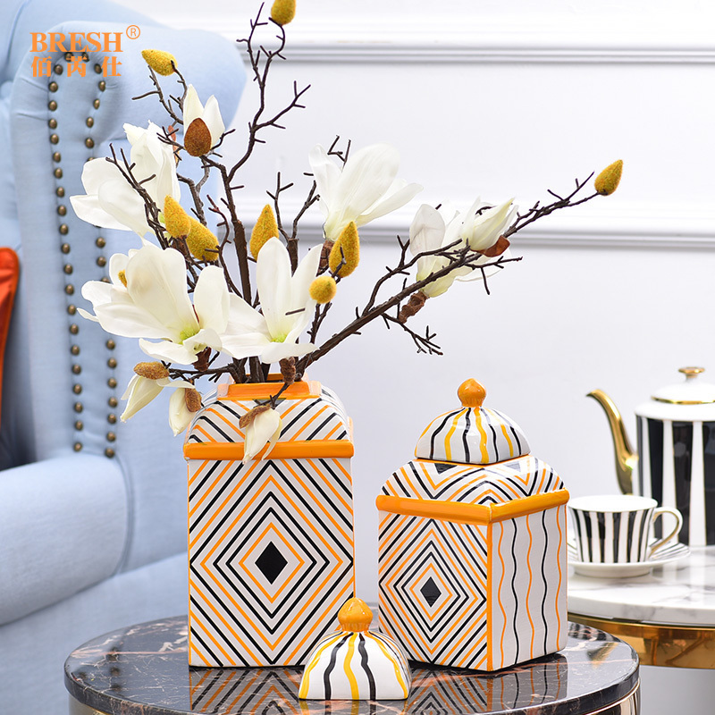 Light European - style key-2 luxury furnishing articles example room decorations ceramic vase simulation flower art for the living room table decoration