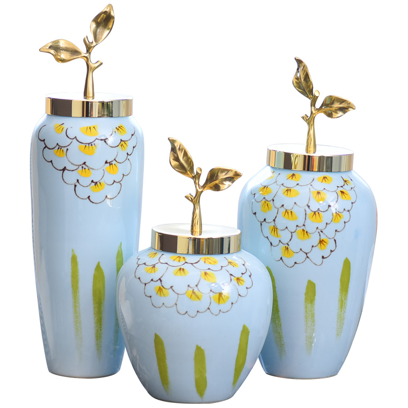 Light key-2 luxury ceramic vase copper flower arrangement suits for storage tank ou deserve to act the role of furnishing articles, the sitting room porch home decoration furnishing articles