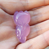 Natural ice flowers hibiscus jade pendant in Shaanxi Xian blue field jade hibiscus jade pendant pink jade medullary small fox pendant