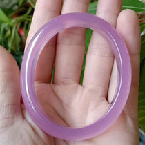 Natural oval ice flower hibiscus jade bracelet Yang Guifei jade bracelet pink purple jade medullary bracelet blue field jade