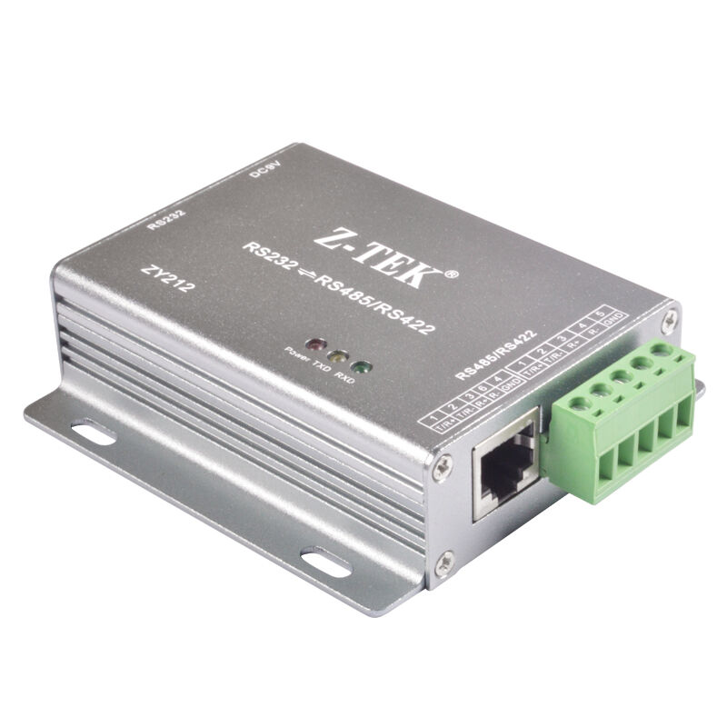 z-tek industrial active rs232 to rs485 / rs422 converter communication module with rj45 network port 422 / 485 to 232 serial port protection, lightning protection and surge protection zy212