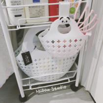 Spot Japan Import Day Style Cross Hollowed-out Plastic Vegetable Basket Containing Basket Bath Basket Shopping Basket