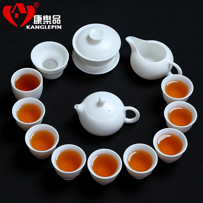 Recreation products a complete set of white porcelain kung fu tea sets suit household contracted Japanese tea tea tea set