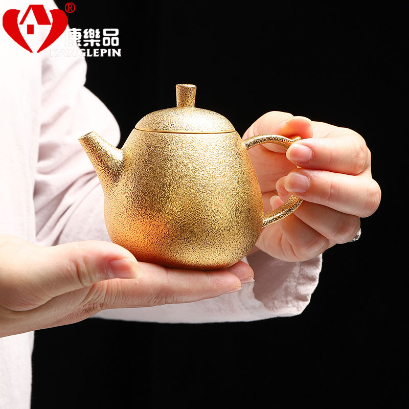 Recreational product gold grind arenaceous kettle pure manual it 24 k gold filtering little teapot tea, kungfu tea set