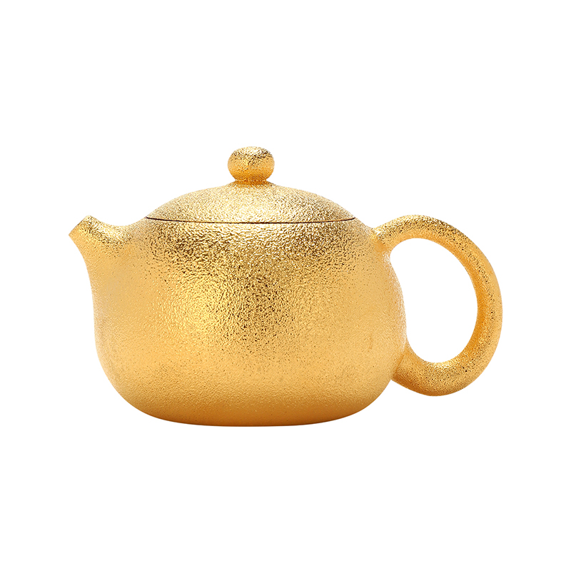 Recreational product small purple sand pot of gold beauty pure manual raw ore gourd ladle kung fu tea cup set household the teapot