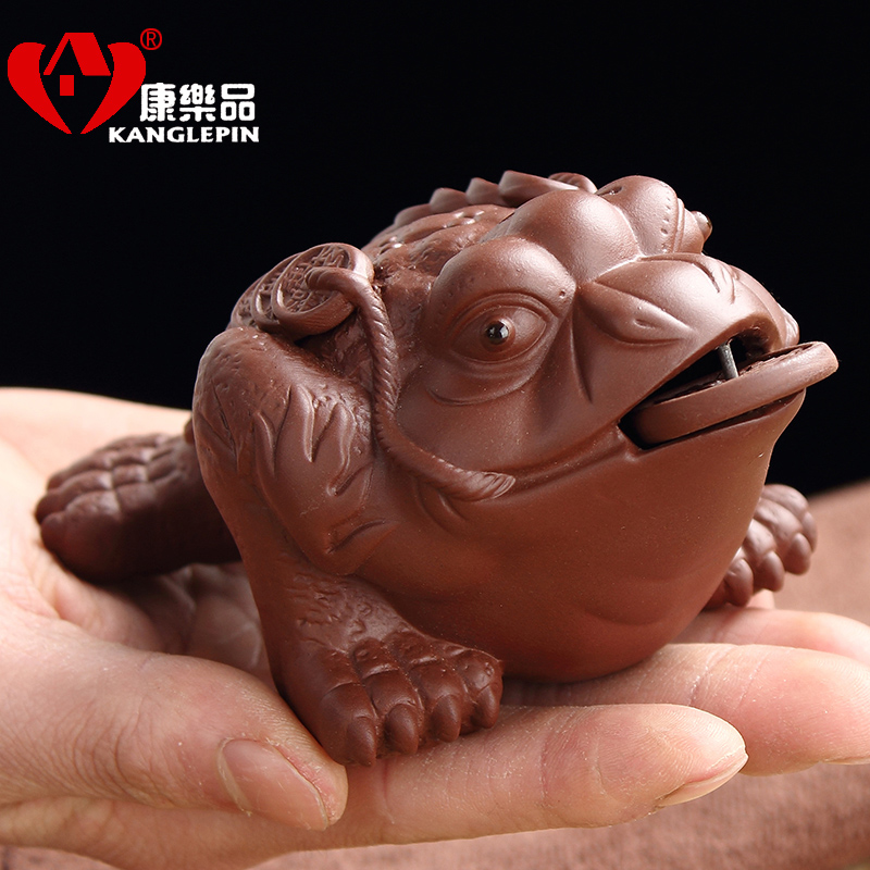 Recreation violet arenaceous the mythical wild animal tea pet furnishing articles beidou spittor hydraulic grab three foot ball tea play decoration fittings of tea tray