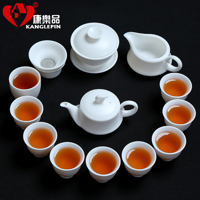 Recreation products a complete set of white porcelain kung fu tea sets suit household contracted Japanese tea tea tea set