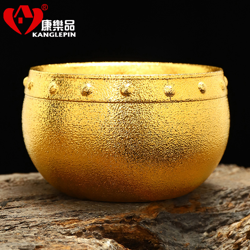 Recreational product violet arenaceous bodhi leaf yellow marigold ceramic checking sample tea cup tea cup 9.3 cm high, 5.3 cm wide