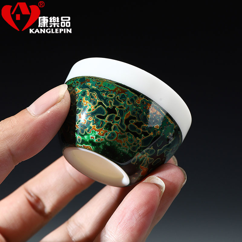 Recreational product lacquer Chinese suet jade white porcelain masters cup traditional checking Chinese lacquer cups sample tea cup