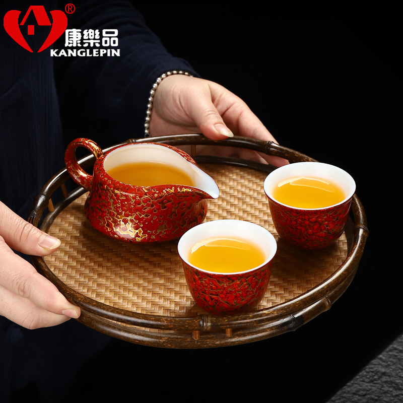 Recreational product lacquer white porcelain tea set reasonable capacity of 170 ml cup of pure manual big feihong tea sea points