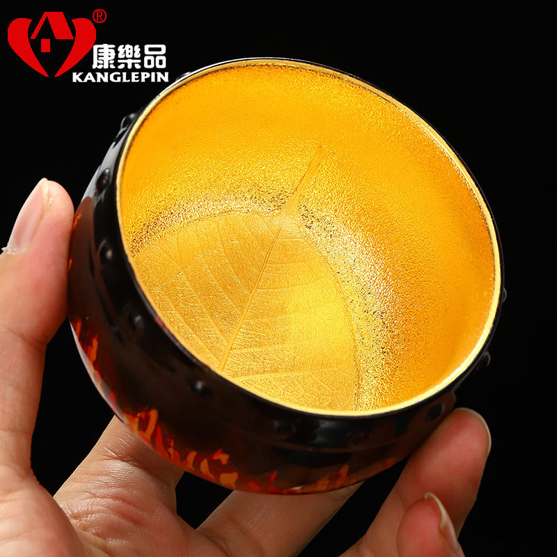 Recreational product Wang Cunxu lacquer drum line 24 k gold leaf light bodhi always violet arenaceous big cup 225 ml pure manual