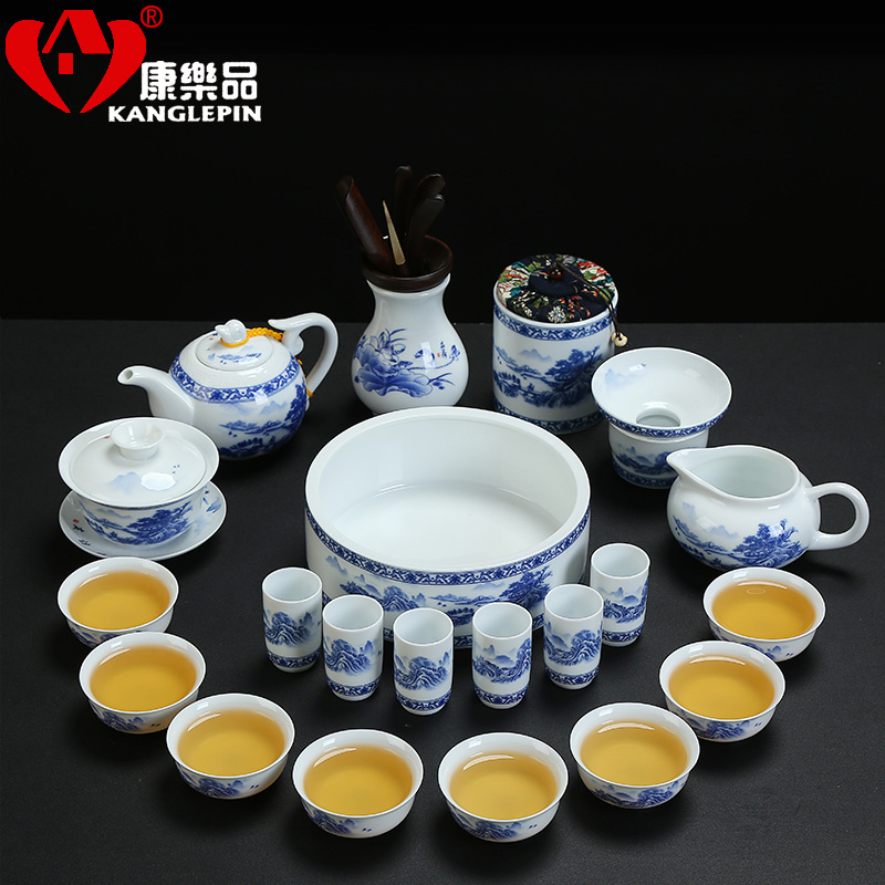 Recreational tea with 26 head pastel khe sanh friends jingdezhen ceramic kung fu tea sets accessories teapot teacup