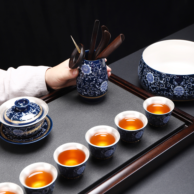 Recreational product celadon township dark floating ceramic tea set tea 6 gentleman elegant play ChaGa ChaZhen tea art combination of accessories