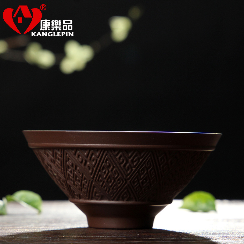 Recreational product ore yixing purple sand kung fu tea set household purple sand tea set sample tea cup noggin zhu mud koubei straight