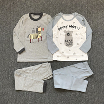 (Full hundred bags Express)(110-150) round Dan combed cotton autumn clothes and autumn pants childrens underwear set (2 colors)