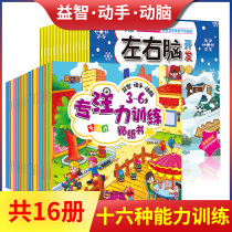 A full set of 16 baby 3-8 years old stickers whole brain training thinking game kindergarten hands-on brain stickers