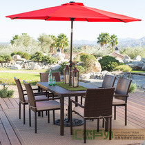 Leisure Outdoor Furniture Garden Patio Balcony balcony Living room Rattan Dining Room Table Outdoor Table And Chairs Combined Rattan Chair One Table Six Chairs