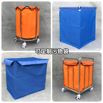 Dirt car Stainless steel thickened dirt car Dirt bag Canvas bag thickened care car round garbage truck