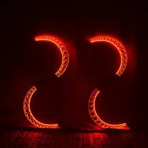 Bar night stage performance juggling props talent show green laser glowing nine Ji machete with acrylic