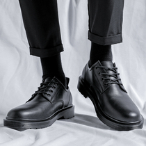 Casual Leather Shoes Men Business Positive Clothing Inglées Dermis Big Heads Shoes Mens Black Round Head Tide Man Martin Mens Shoes