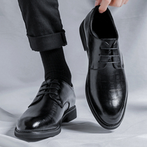 Casual Leather Shoes Men Business Positive Dress Superior Genuine Leather Pointed Men Summer Breathable Inn Wind groom wedding shoes