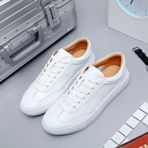 New products Inlan Korean version small white shoes mens leather flat bottom casual sneakers submen Summer 100 hitch white board shoes