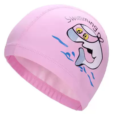 2021 new waterproof swimming cap Puu coated middle child Girl Big swimming cap