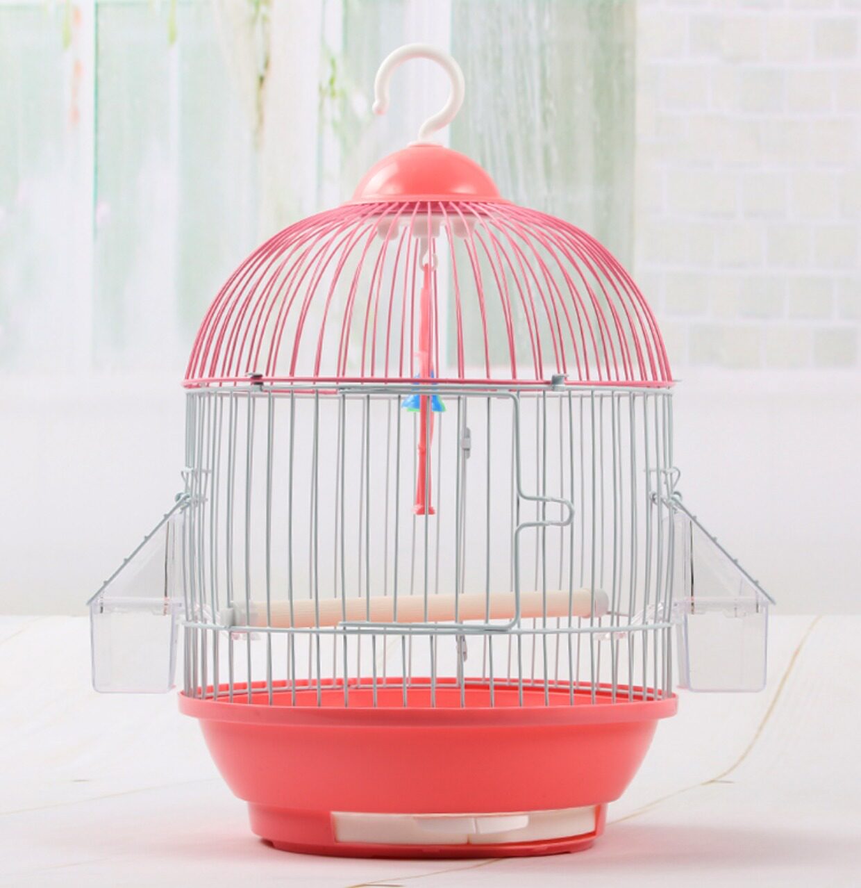 小号金属铁丝小型鸟笼子文鸟珍珠鸟鹦鹉相思铁艺通用鸟笼外带包邮_双