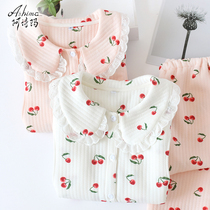 Pregnant womens pajamas autumn and winter cotton 10 months thick air cotton Moon Clothing Spring and Autumn postpartum maternal breastfeeding