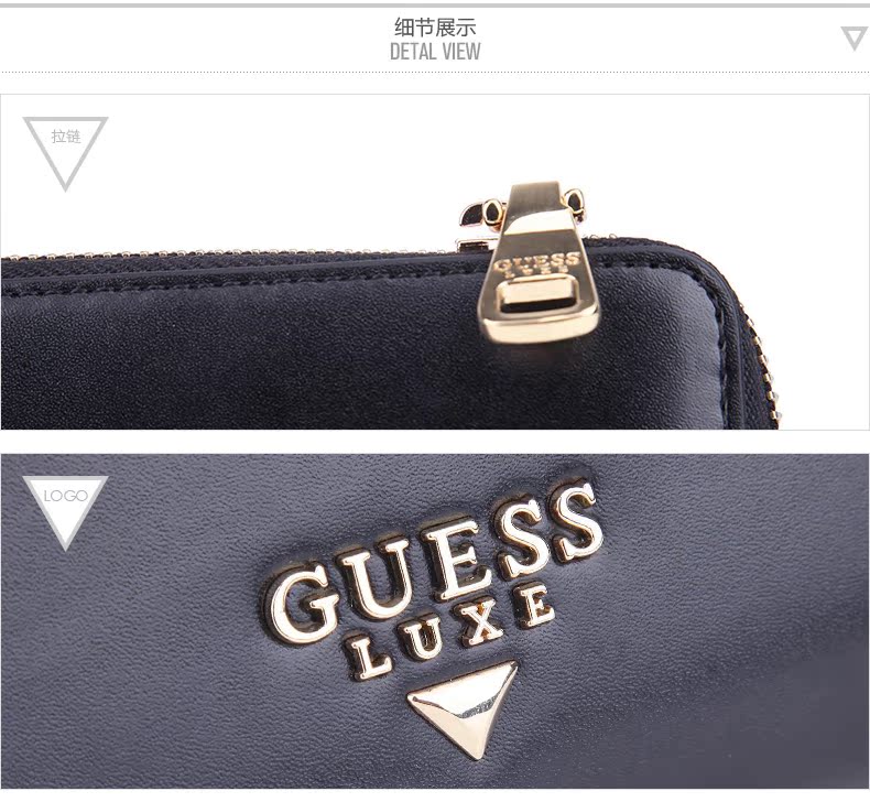 miumiu錢包無logo GUESS 女式拼接釘珠金屬LOGO飾長款錢包-SWLEILL6446 miumiu包logo