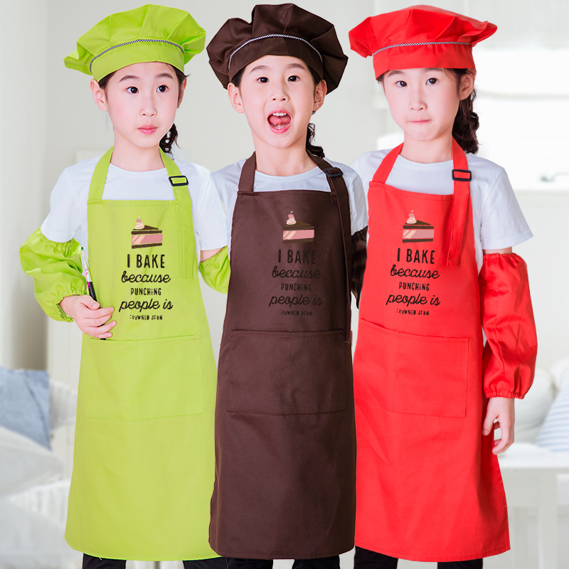 Thickening bib fine arts calligraphy handicraft class painting pottery painting takes antifouling chef hat children apron