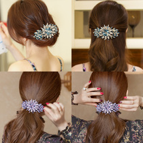 Crystal top clip adult hairclip back head spring clip large hairpin Mama headdress elegant atmospheric rhinestone clip