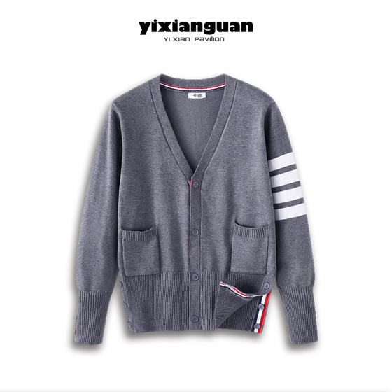 Four-bar striped TB cardigan men and women couples versatile knit sweater spring and autumn loose jacket college style
Four-bar striped TB cardigan men and women couples versatile knit sweater spring and autumn loose jacket college style