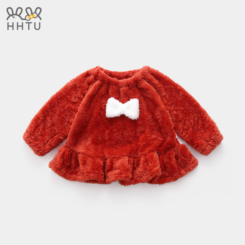 Baby velvet top skirt autumn new Foreign school little girl child thickened cotton T autumn and winter models