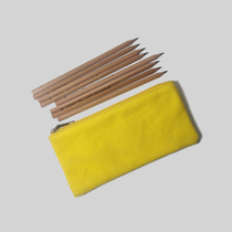 ins pure cotton canvas series flat large capacity pen bag female minimalist hand grab bag stationery cashier bag make-up brush bag