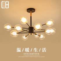 Nordic living room lamp chandelier simple modern atmosphere magic bean molecular lamp creative personality bedroom simple European style chandelier