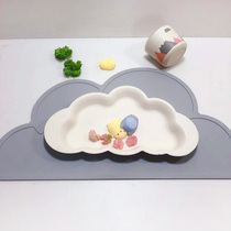 Norse wind cloud plate bamboo fiber baby tableware childrens plate sub plate supplementary food plate Western food tray